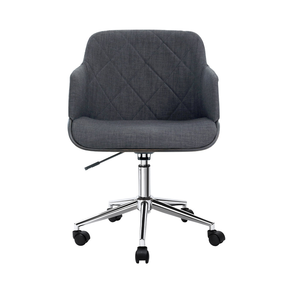 Artiss Executive Fabric Grey Wooden Office Chair