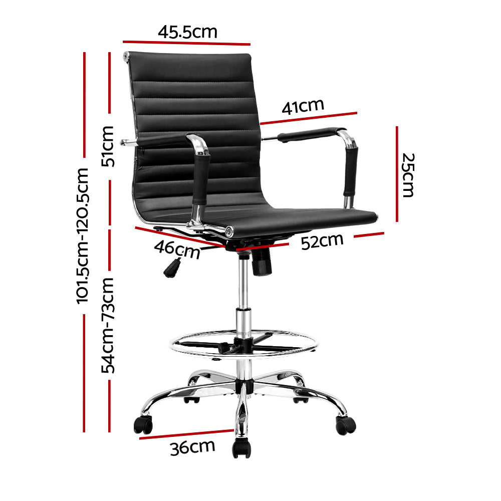 Artiss Office Chair Veer Drafting Chairs Black