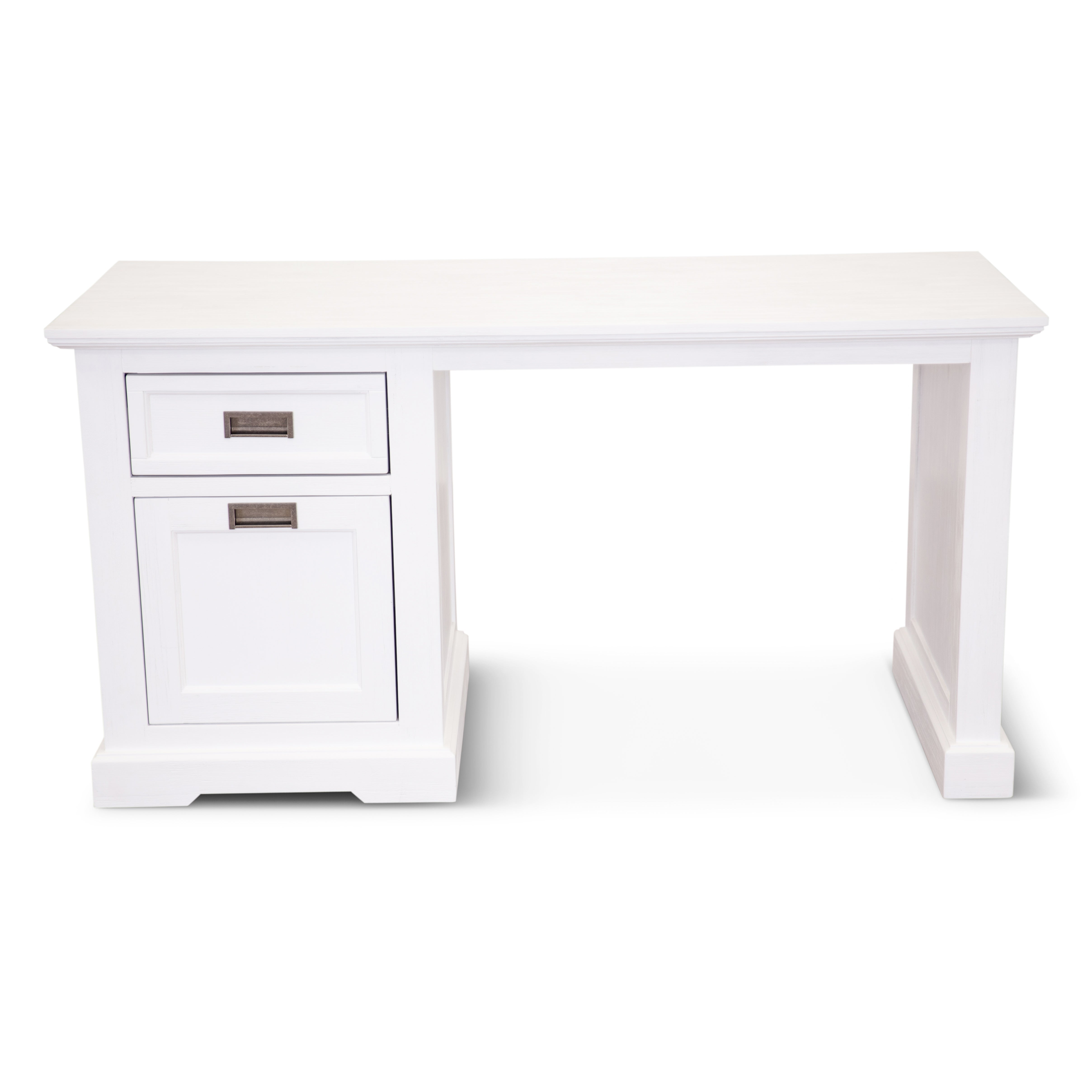Laelia Study Computer Desk 150cm Office Executive Table Solid Acacia Wood -White