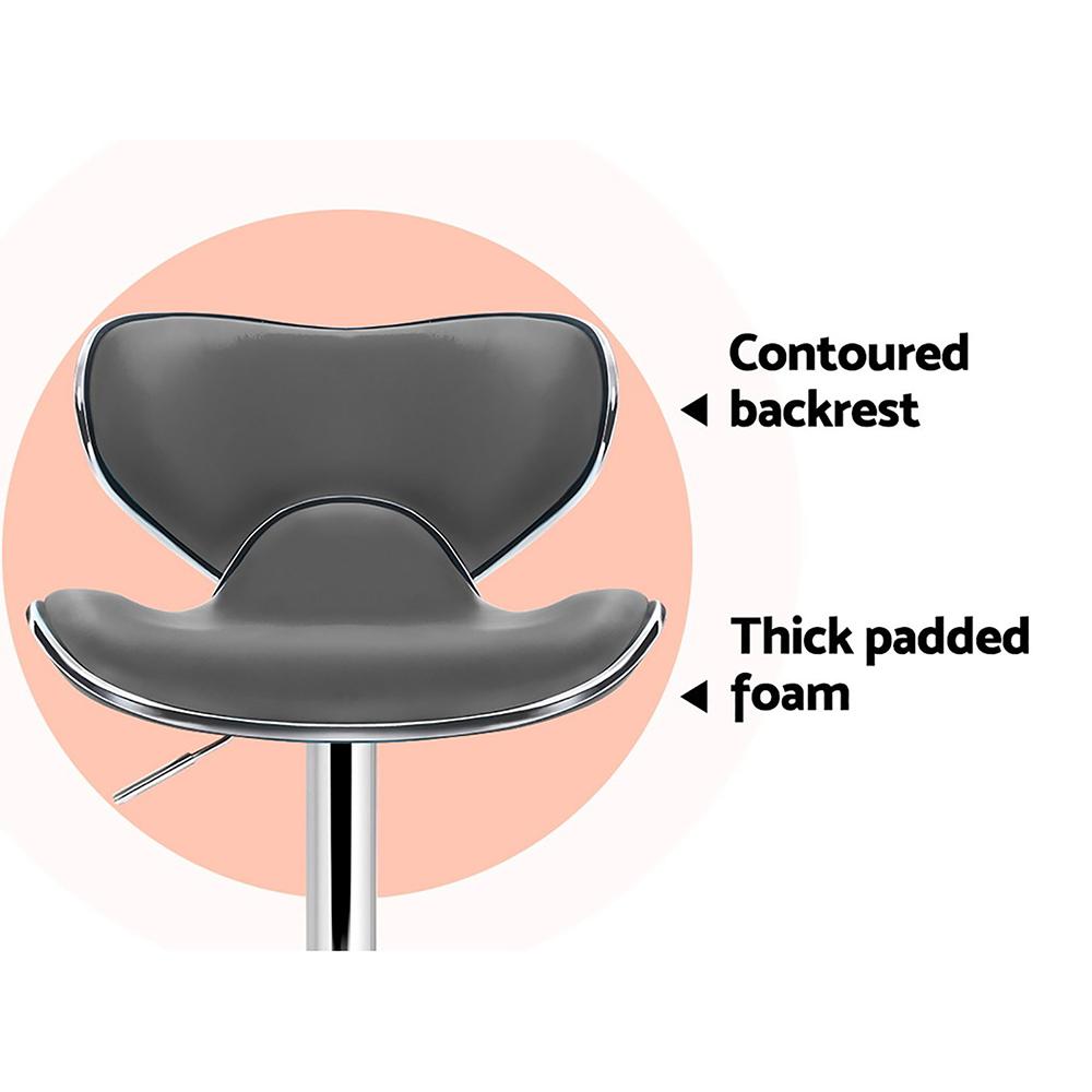Artiss Set of 4 PU Leather Bar Stools - Grey