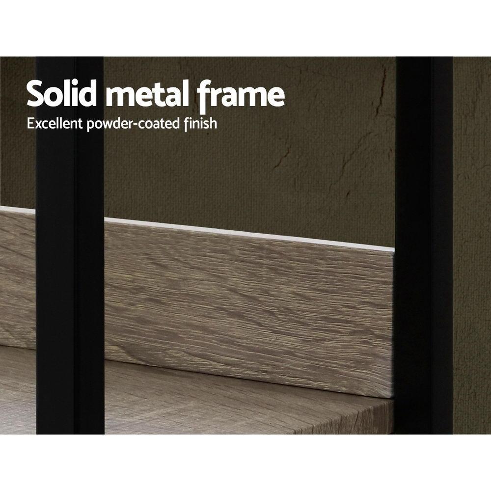 Artiss 3 Tier Metal Oak Bookshelf