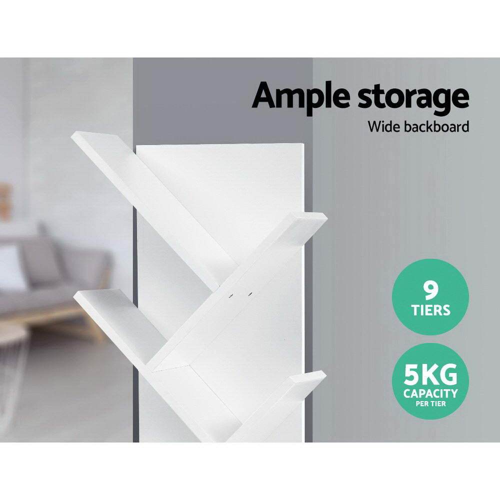 Artiss 9-Shelf Tree Book Storage Rack White