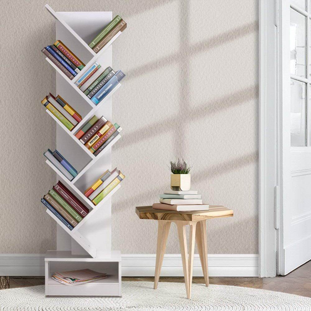 Artiss 9-Shelf Tree Book Storage Rack White