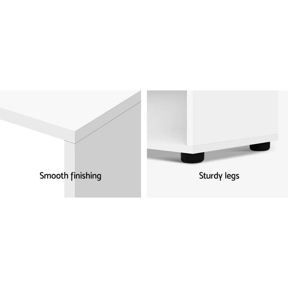 Artiss Corner Study Table Workstation With Bookcase Storage White