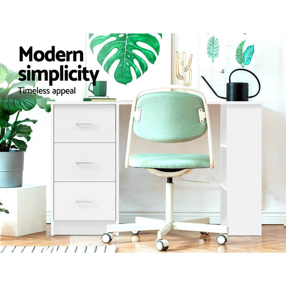 Artiss 3 Drawer Student Computer Workstation 120cm White