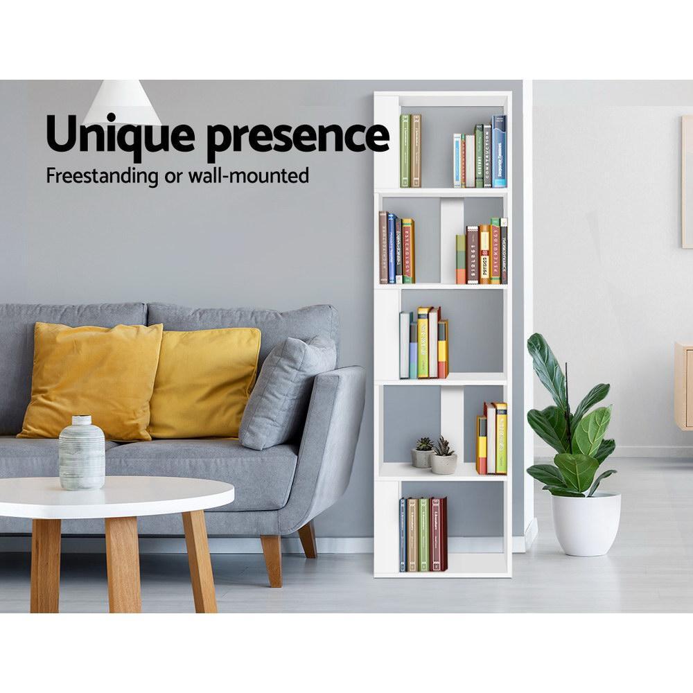 Artiss 5 Tier Storage Bookcase Ladder Stand Rack