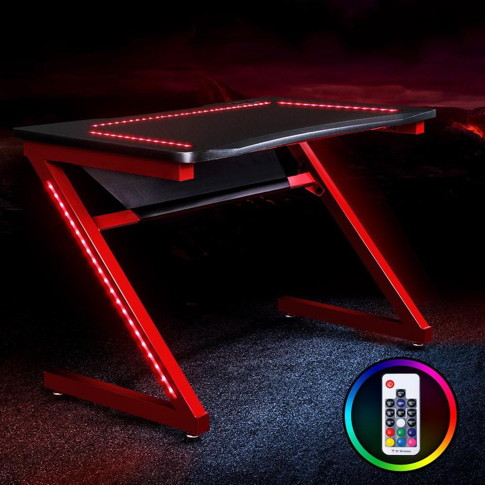 Artiss Carbon Fiber Gaming RGB LED Desk