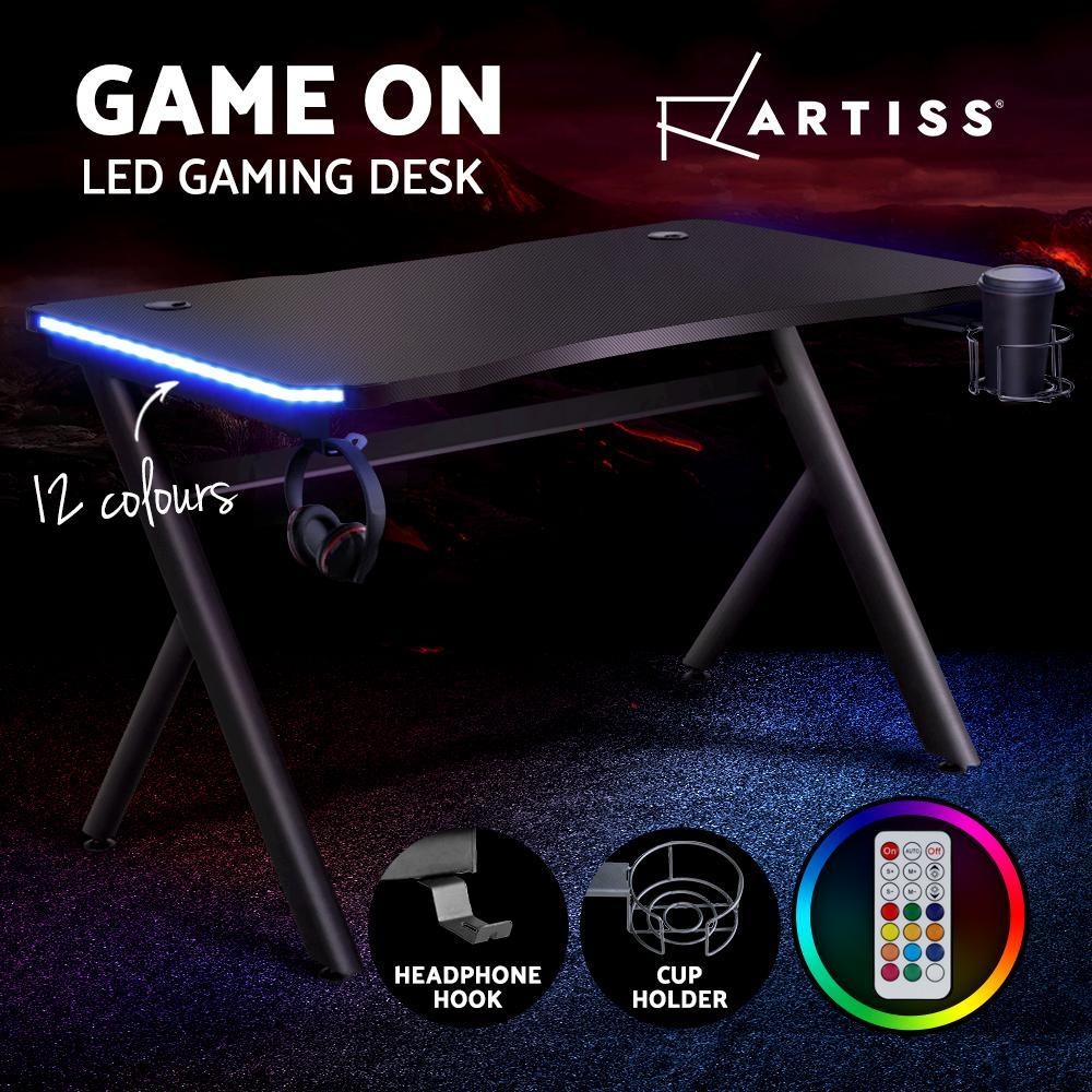 Artiss Carbon Fiber Gaming Desk Black