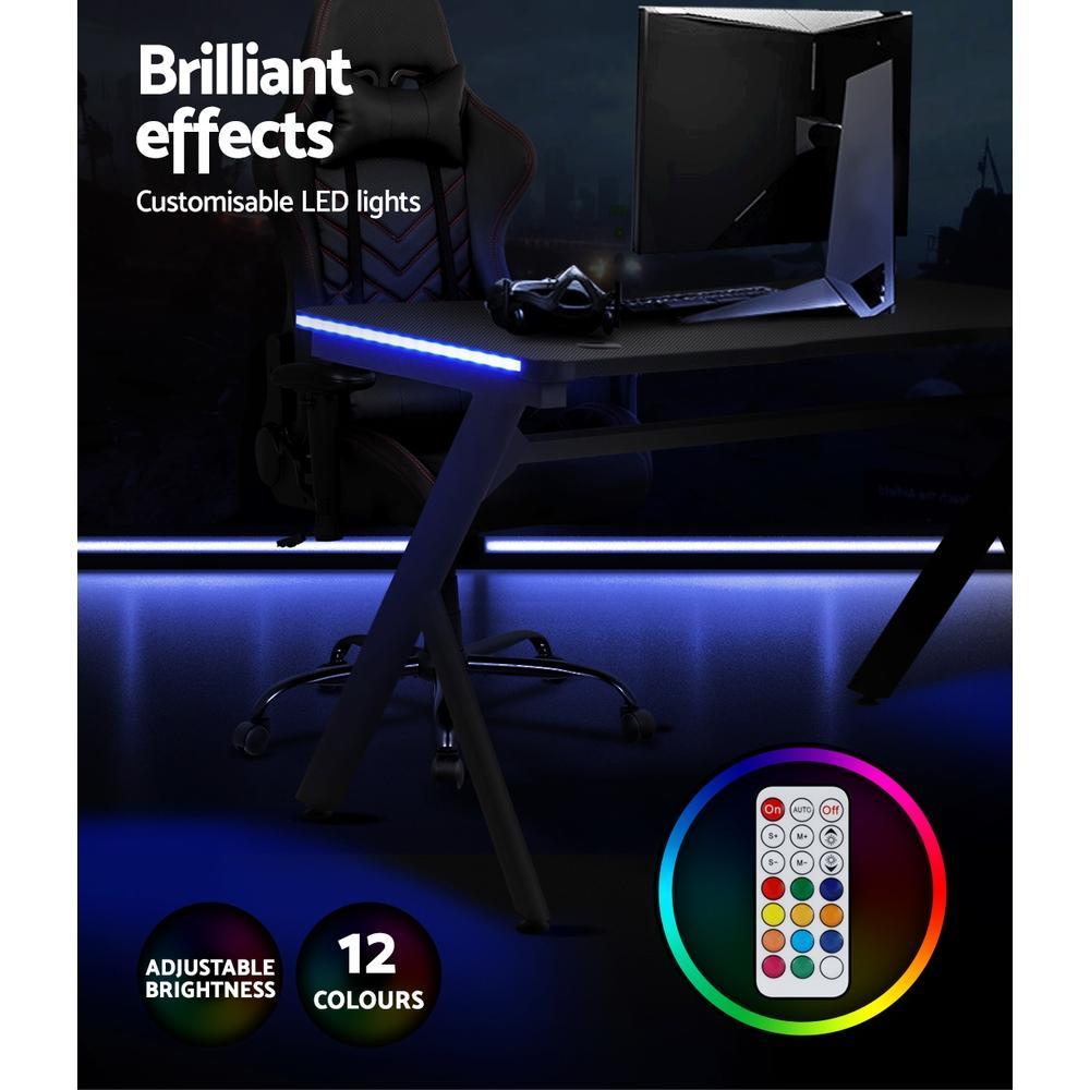 Artiss Carbon Fiber Gaming Desk Black