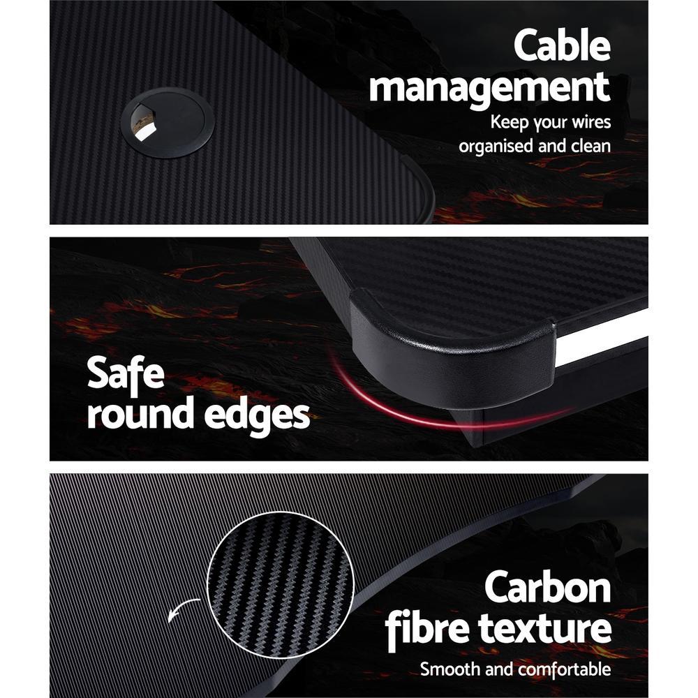 Artiss Carbon Fiber Gaming Desk Black