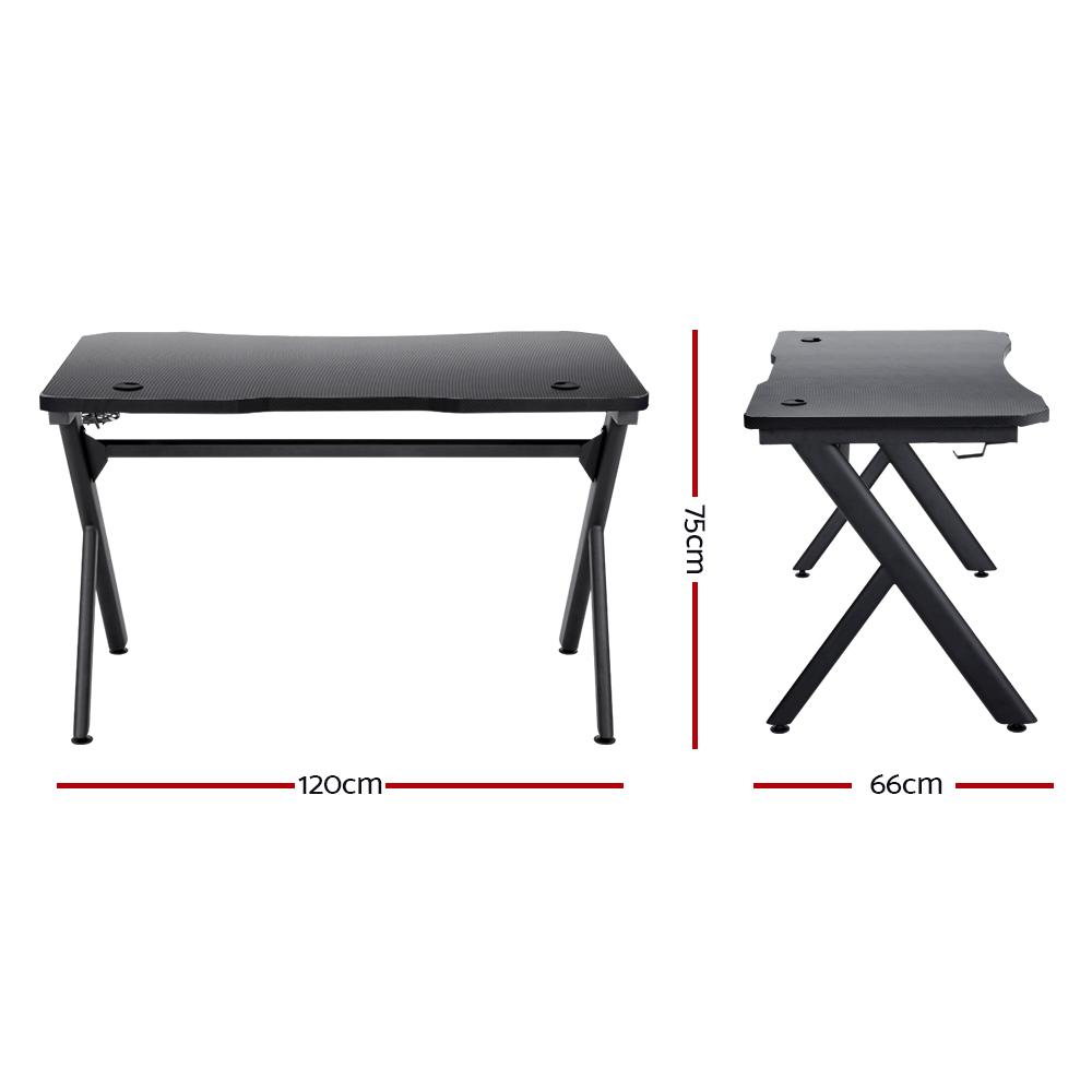 Artiss Carbon Fibre Office Gaming Desk Black