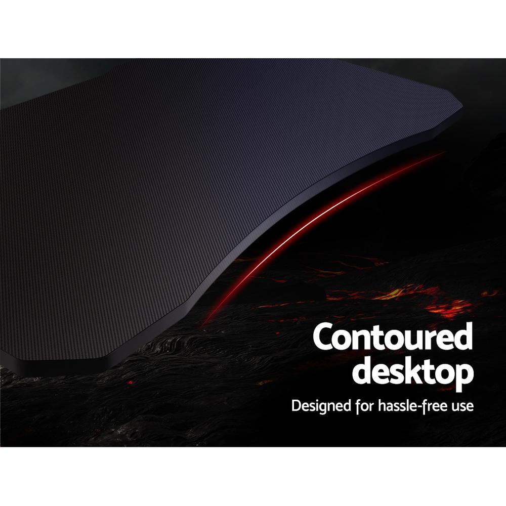 Artiss Carbon Fibre Office Gaming Desk Black