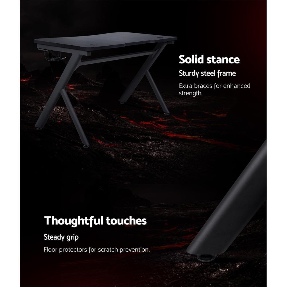 Artiss Carbon Fibre Office Gaming Desk Black