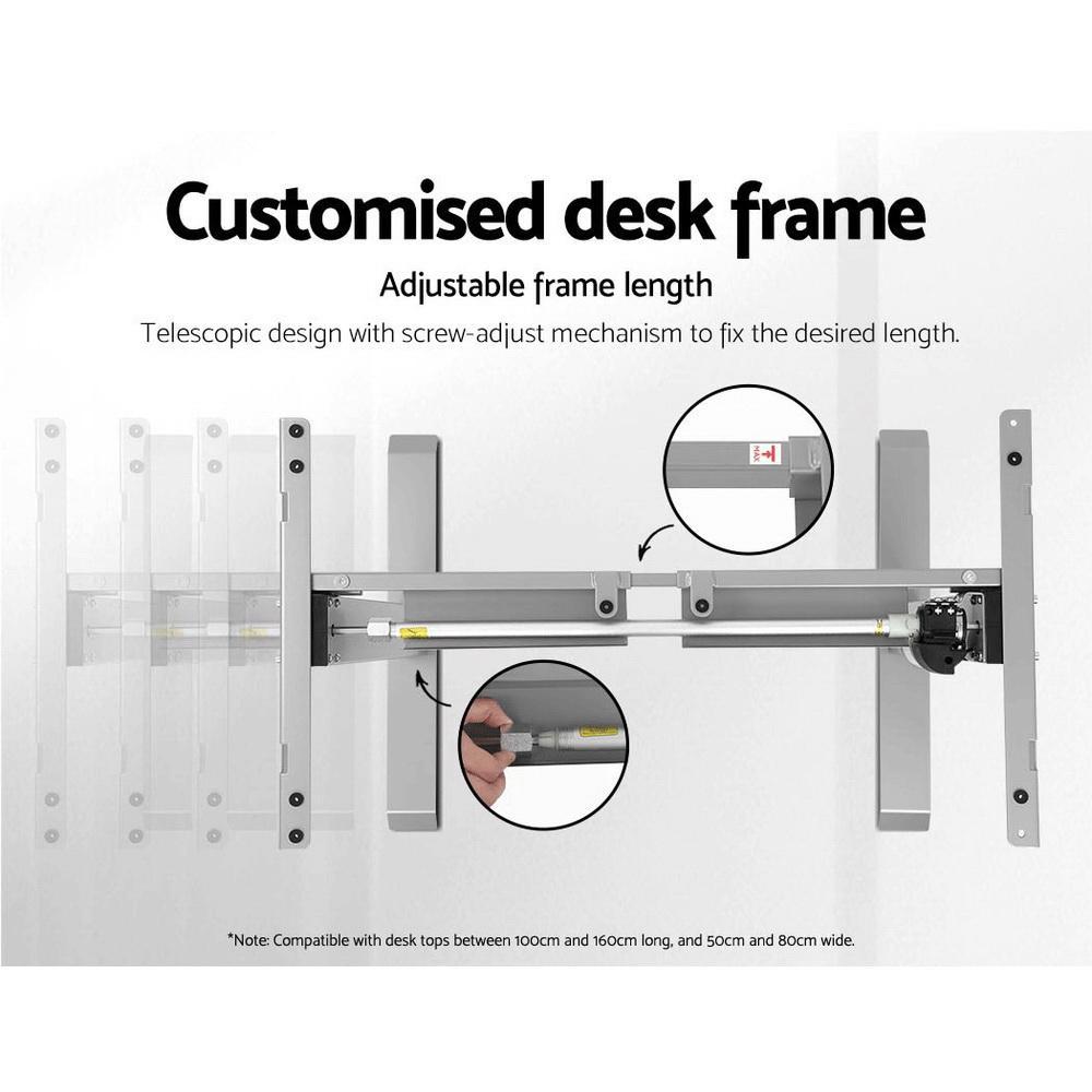 Artiss Standing Desk Sit Stand Table Height Adjustable Motorised Electric Grey Frame 120cm Walnut