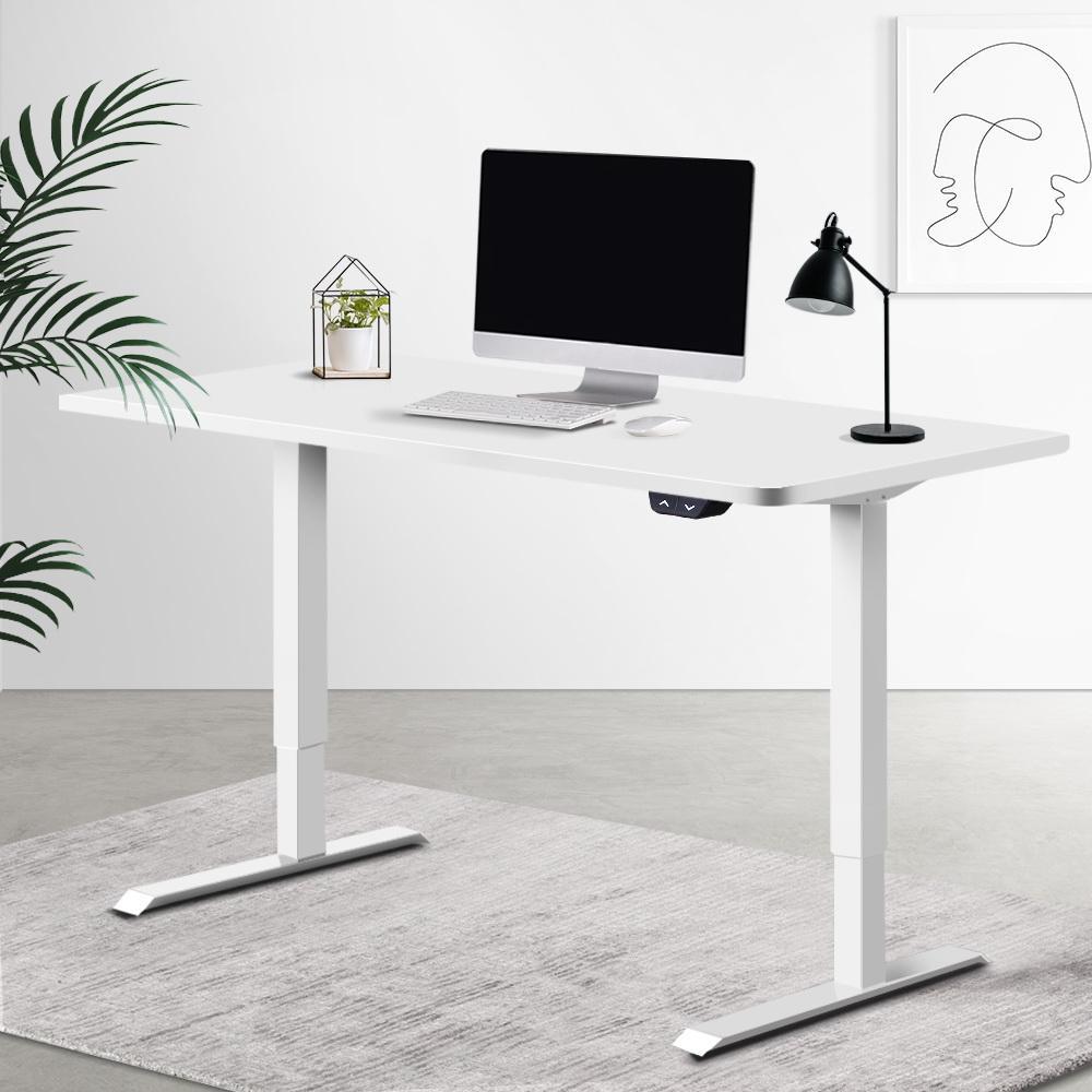 Artiss Standing Desk Sit Stand Table Riser Motorised Height Adjustable Computer Laptop Desks Stand 120cm White