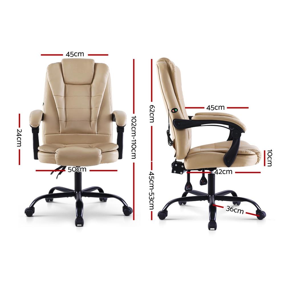 Artiss Massage Massage Gaming Office Khaki Chair