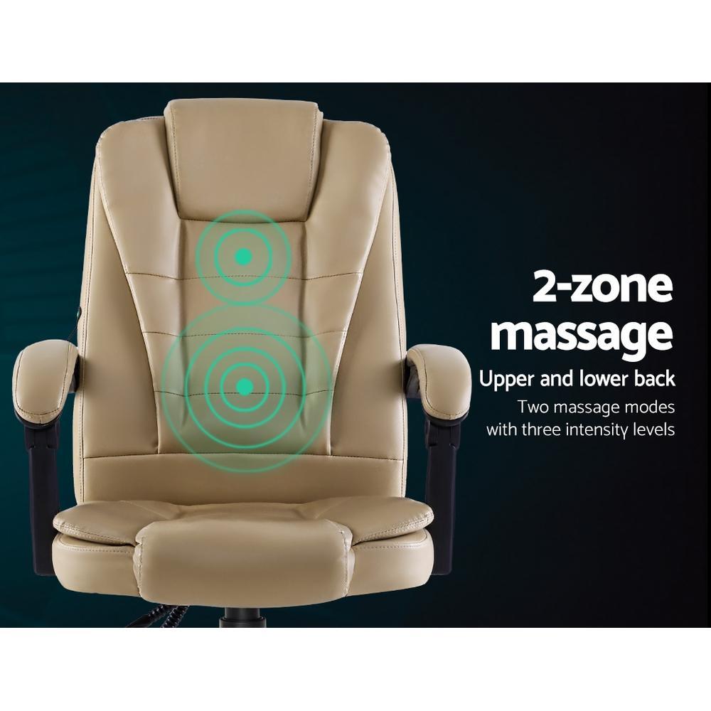 Artiss Massage Massage Gaming Office Khaki Chair
