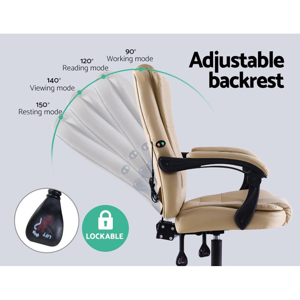 Artiss Massage Massage Gaming Office Khaki Chair