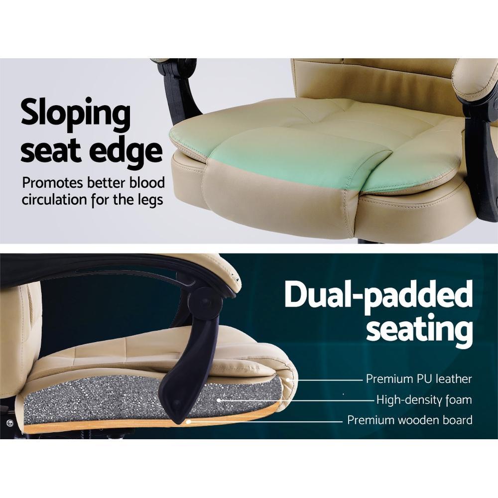 Artiss Massage Massage Gaming Office Khaki Chair