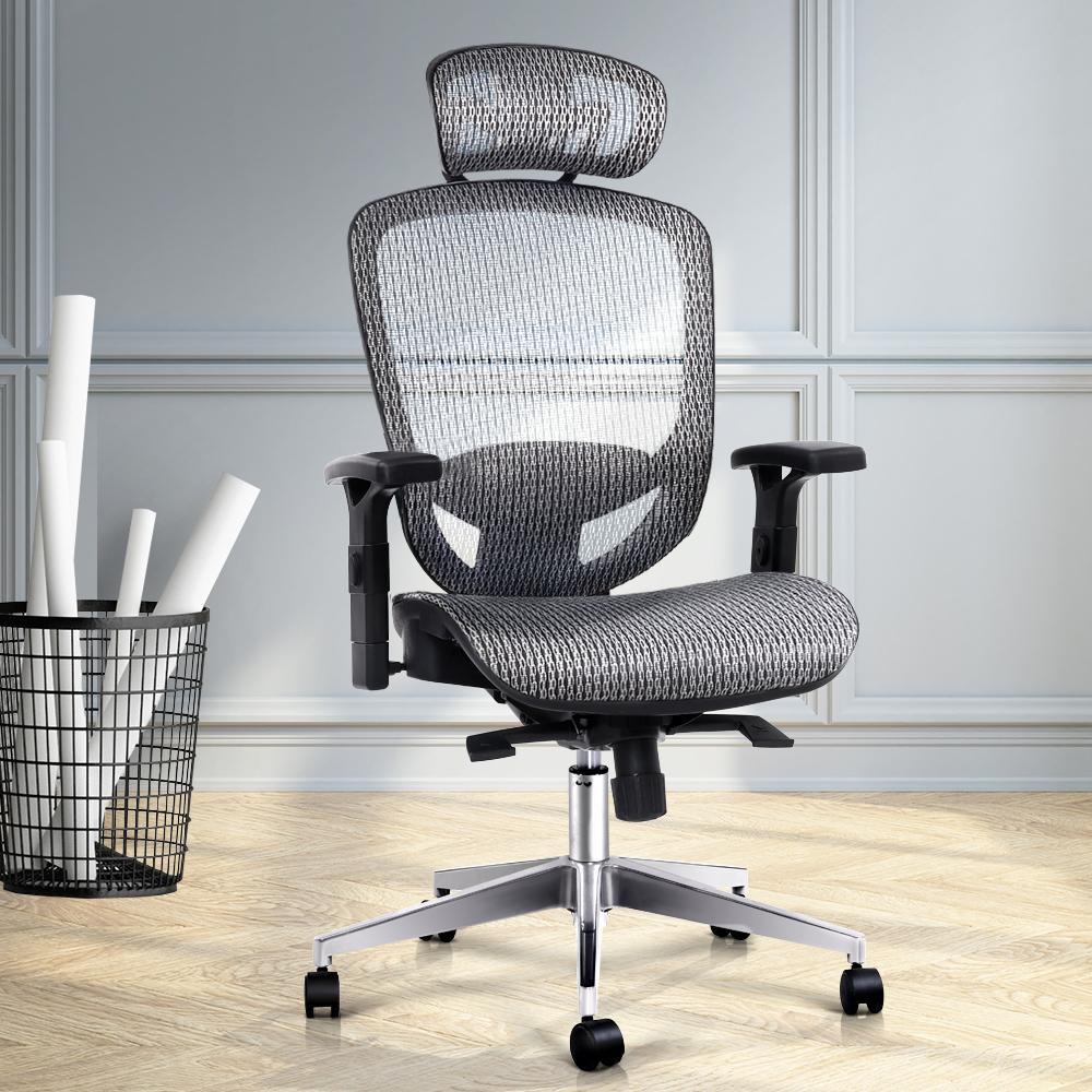 Artiss Office Chair Gaming Chair Computer Chairs Mesh Net Seating Grey