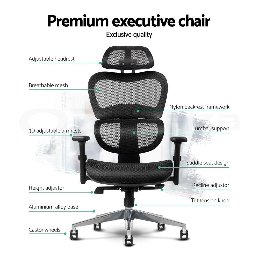 Artiss Mesh Office Chair High Back Executive Computer Chairs Black