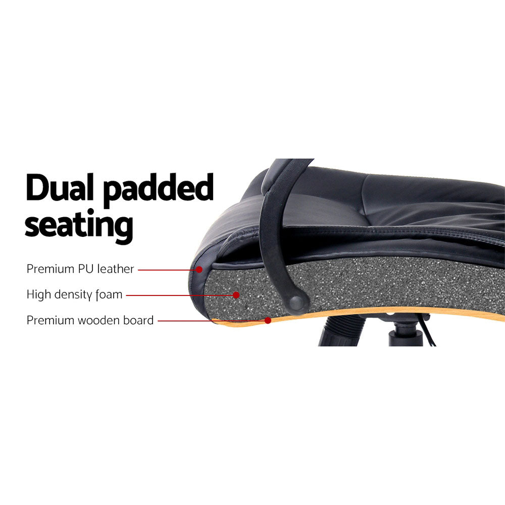 Artiss Executive PU Leather Seating Office Chair Black