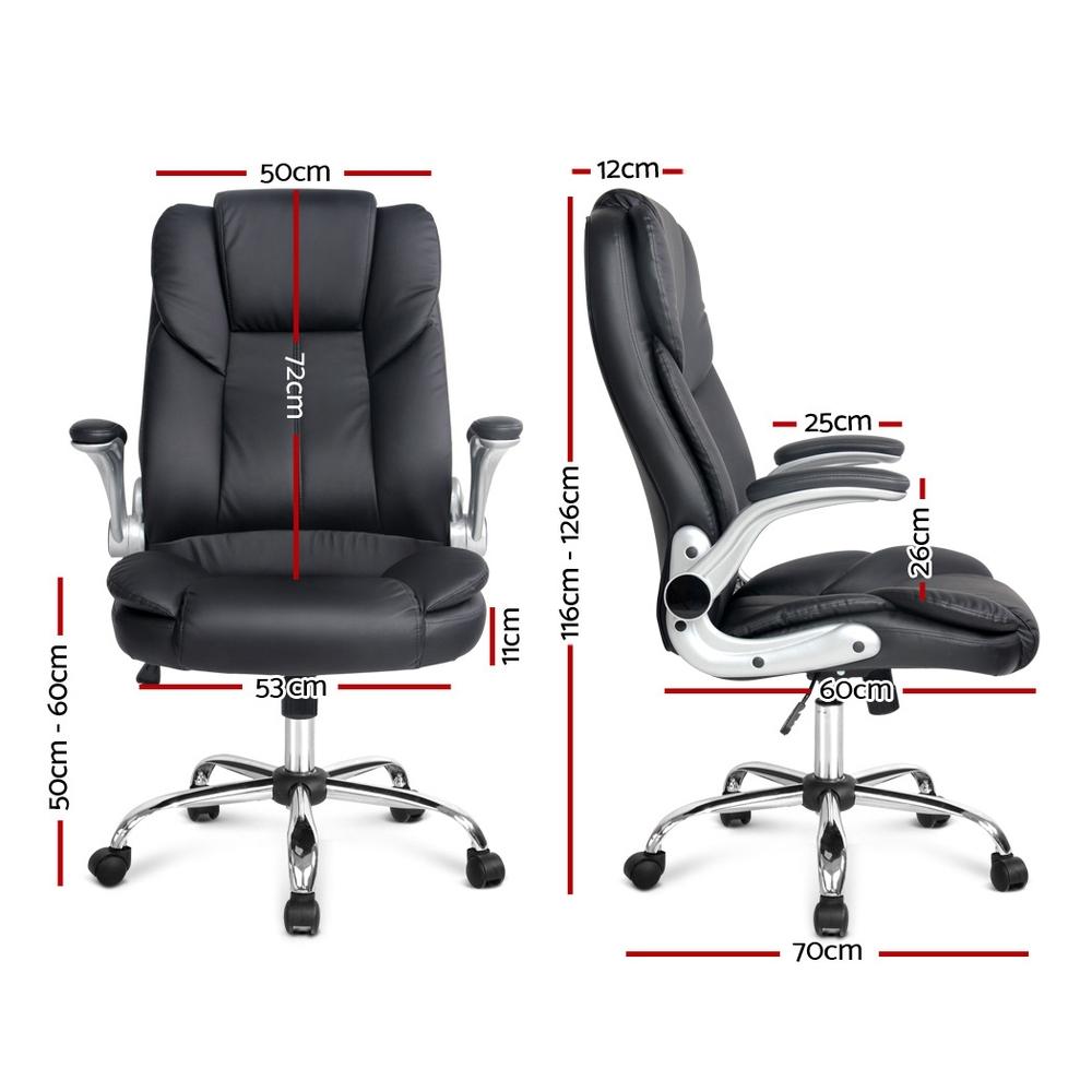 Artiss Kea Executive Office Chair Leather Black