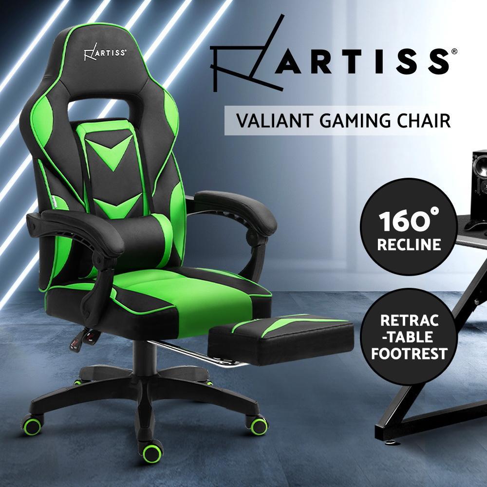 Artiss Home Office Black Green Gaming Office Chair