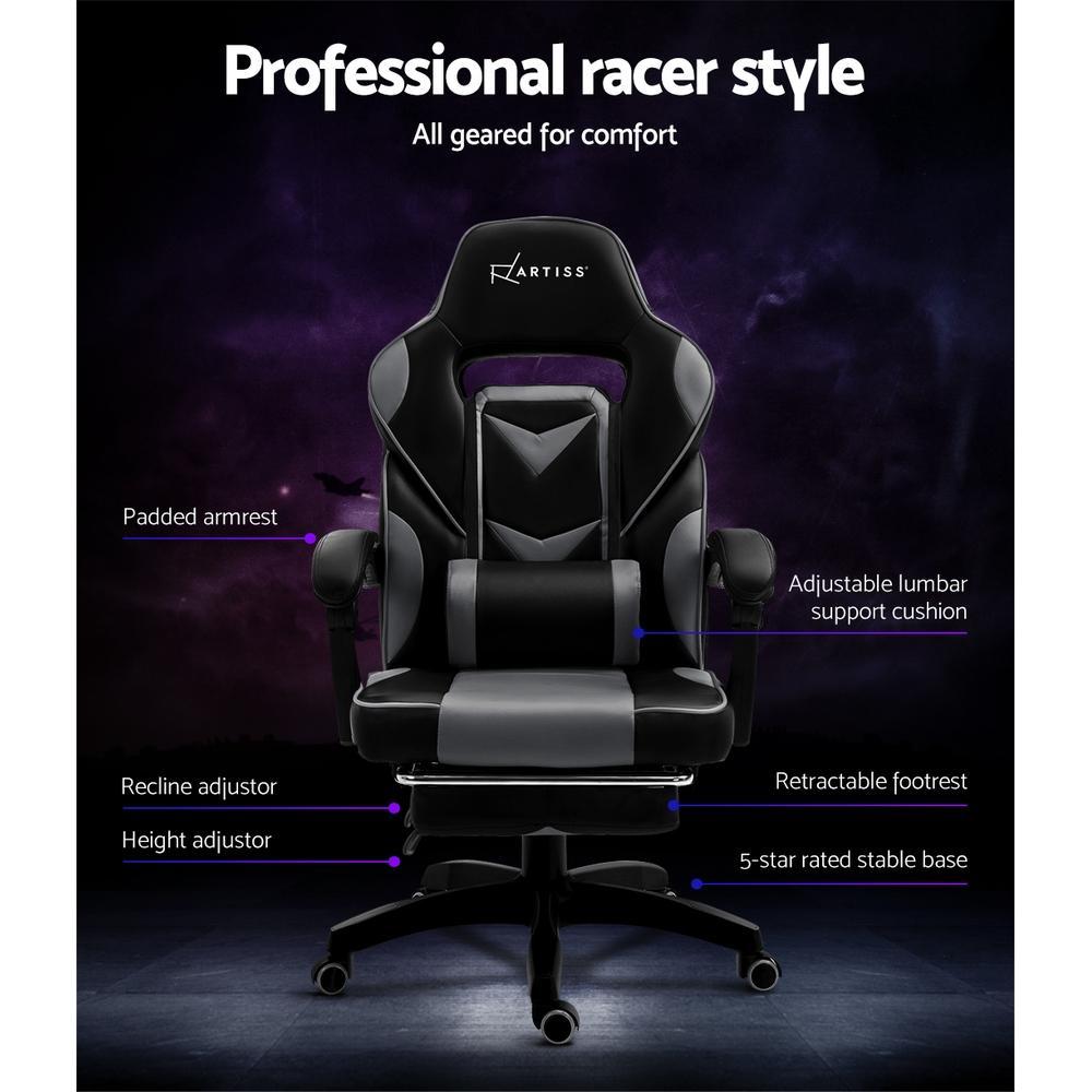 Artiss Home Office Black Grey Gaming Office Chair