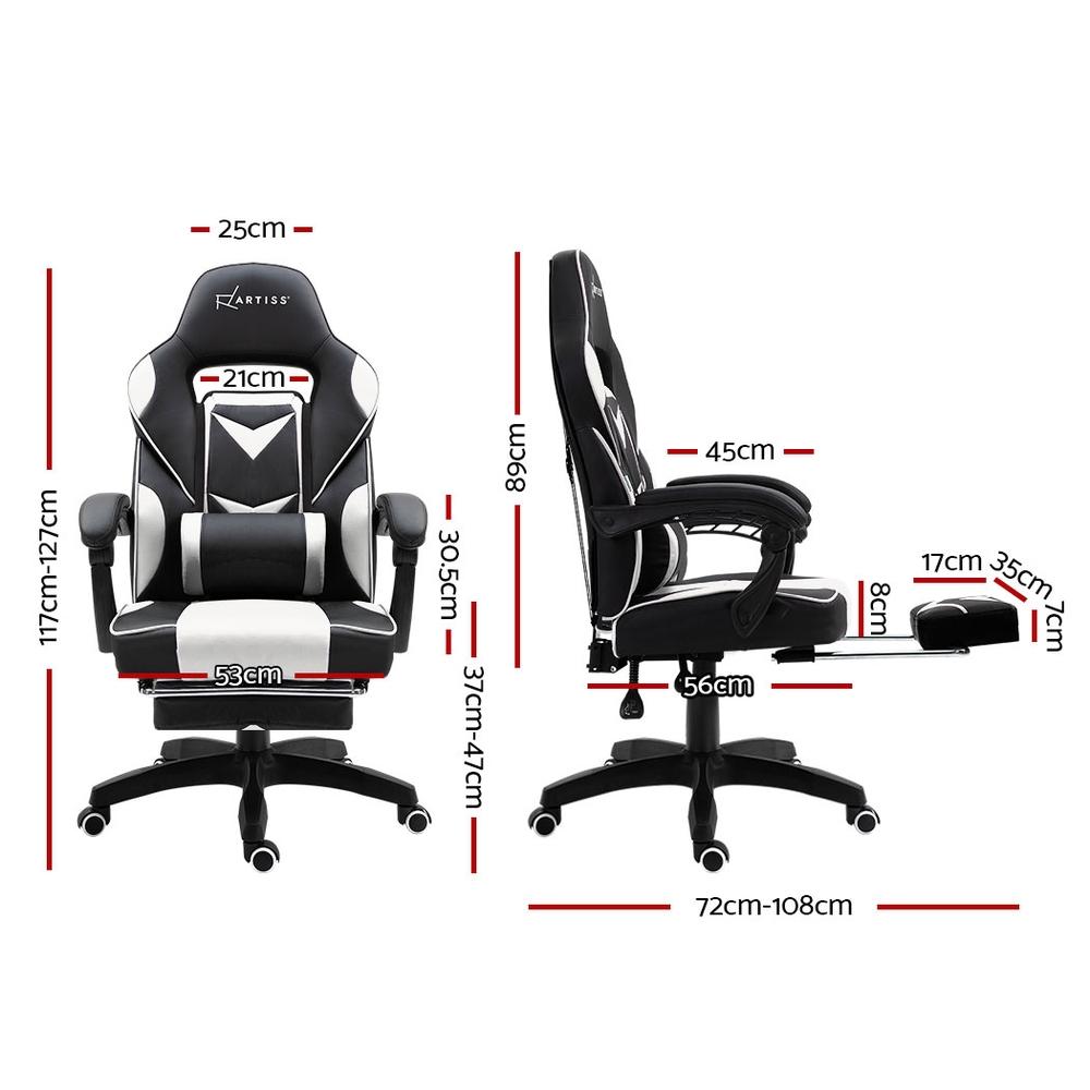 Artiss Home Office Black White Gaming Office Chair