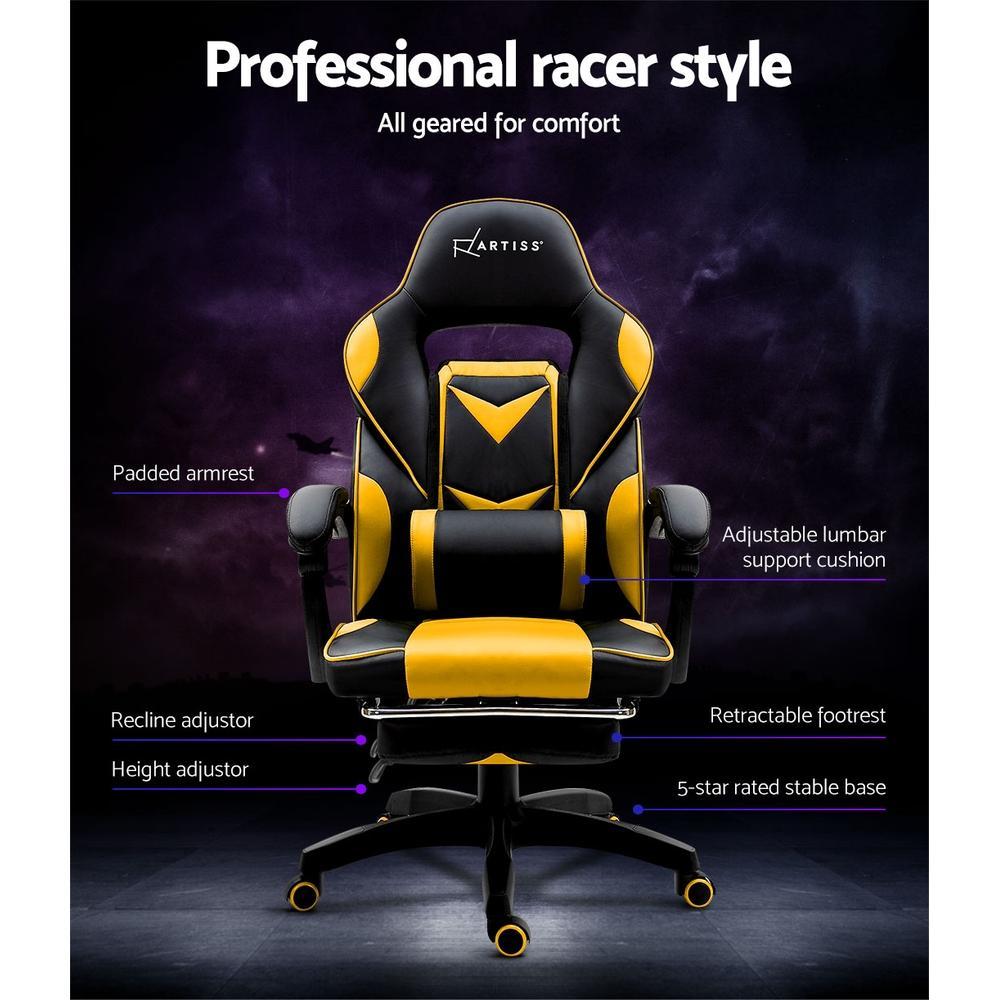 Artiss Home Office Black Yellow Gaming Office Chair