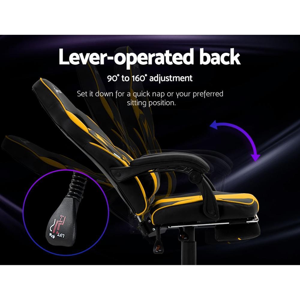 Artiss Home Office Black Yellow Gaming Office Chair