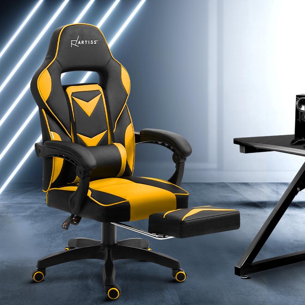 Artiss Home Office Black Yellow Gaming Office Chair