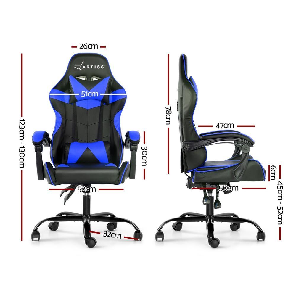 Artiss Home Office Black Blue Gaming Office Chair