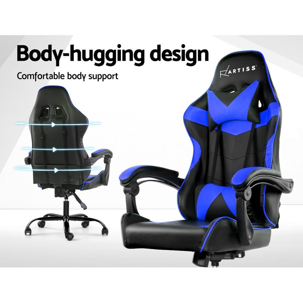 Artiss Home Office Black Blue Gaming Office Chair