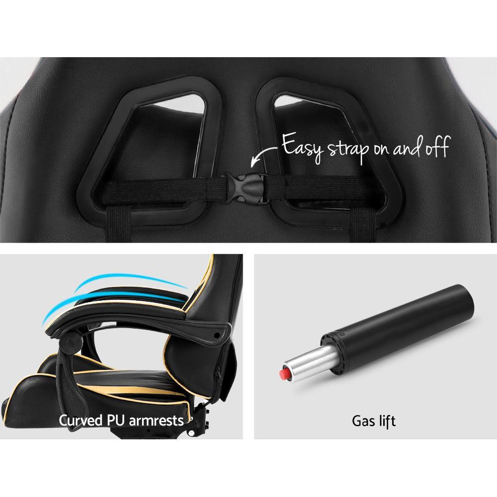 Artiss Home Office Black Gold Gaming Office Chair