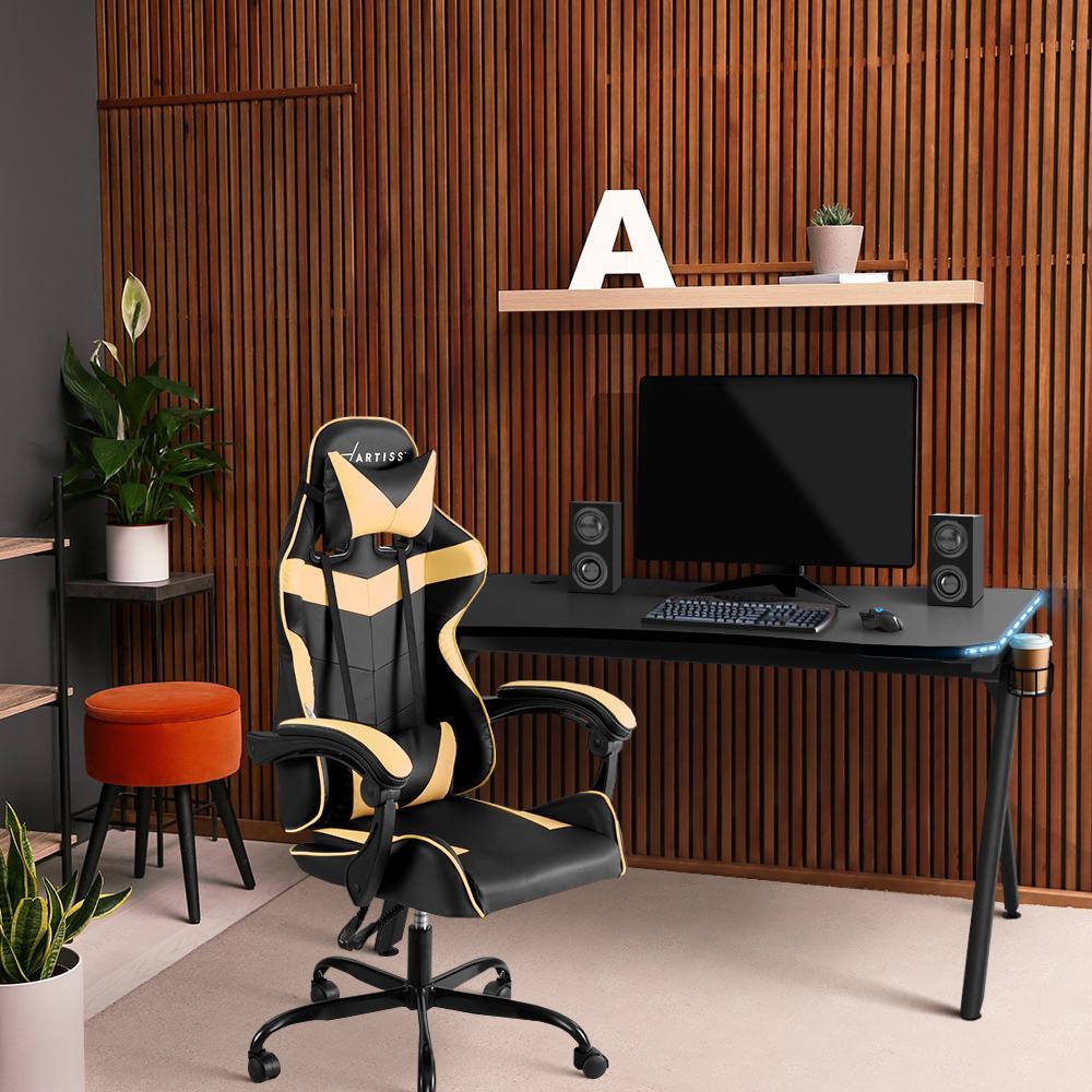 Artiss Home Office Black Gold Gaming Office Chair