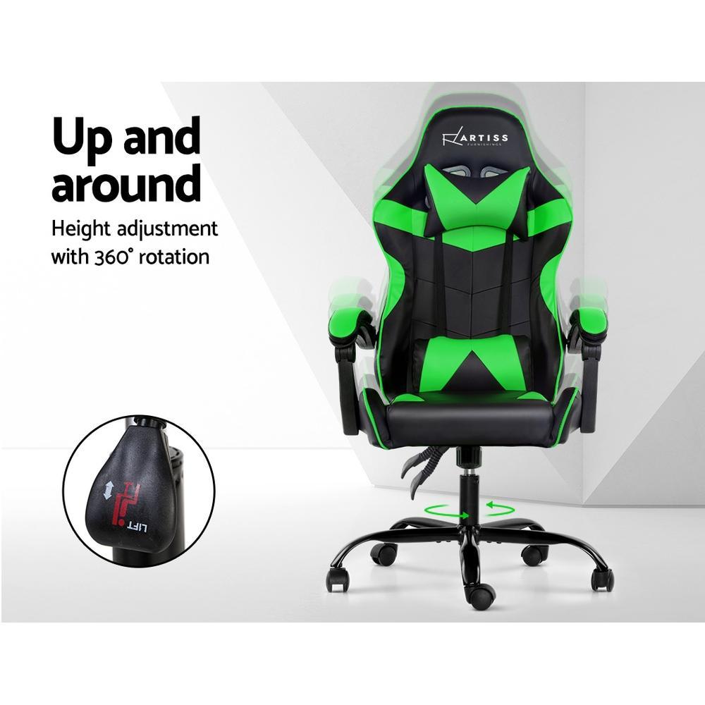 Artiss Home Office Black Green Gaming Office Chair