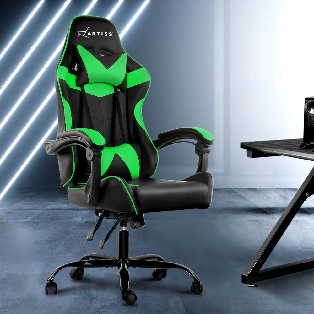 Artiss Home Office Black Green Gaming Office Chair