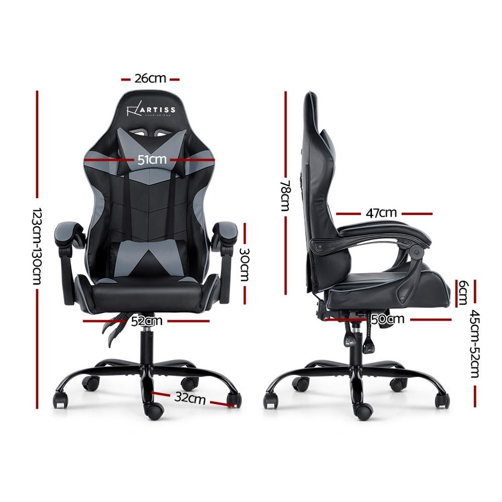 Artiss Home Office Black Grey Gaming Office Chair