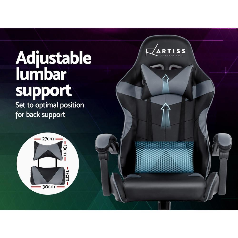 Artiss Home Office Black Grey Gaming Office Chair