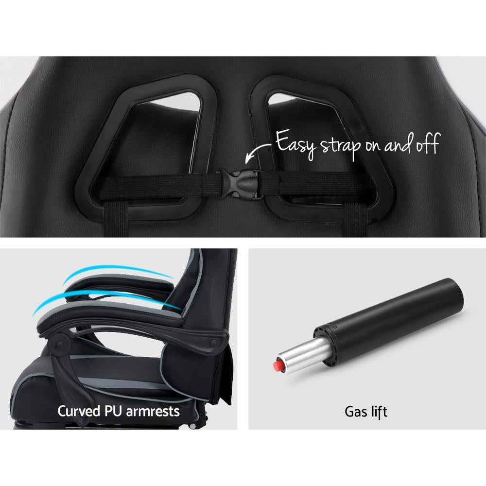 Artiss Home Office Black Grey Gaming Office Chair