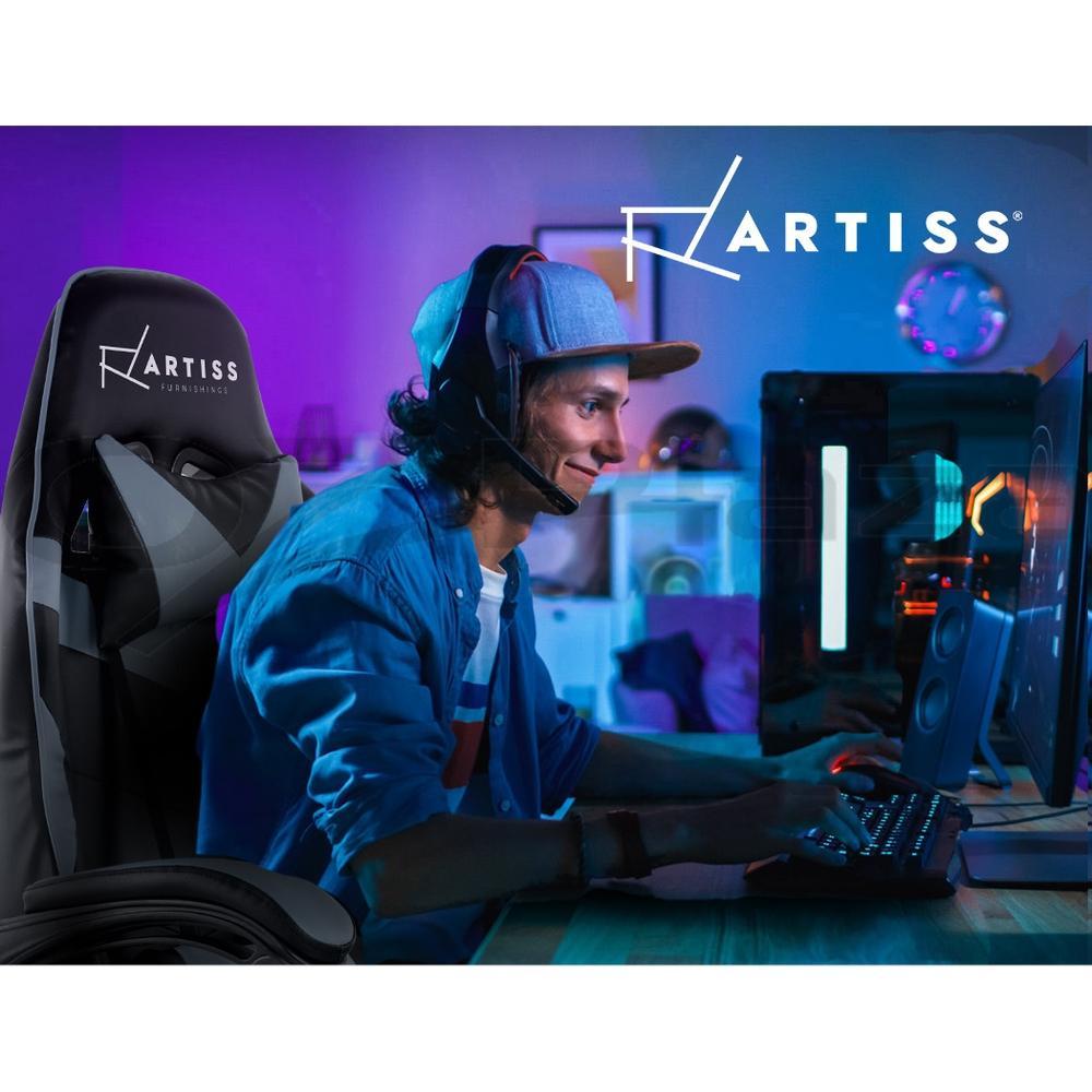 Artiss Home Office Black Grey Gaming Office Chair