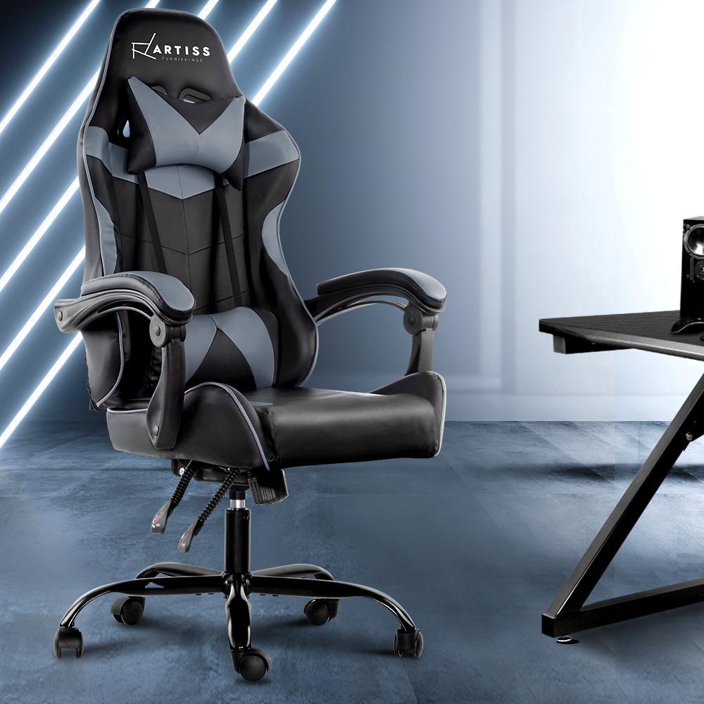 Artiss Home Office Black Grey Gaming Office Chair