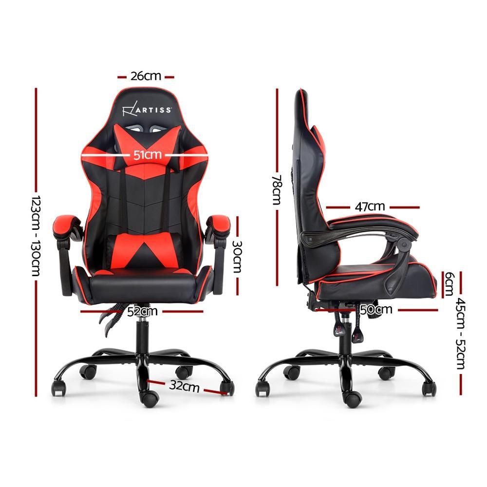 Artiss Home Office Black Red Gaming Office Chair