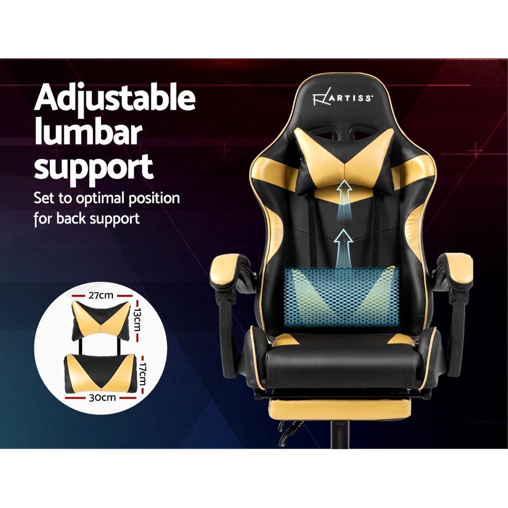 Artiss Home Office Black Gold Gaming Office Chair