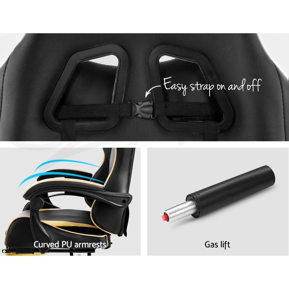 Artiss Home Office Black Gold Gaming Office Chair