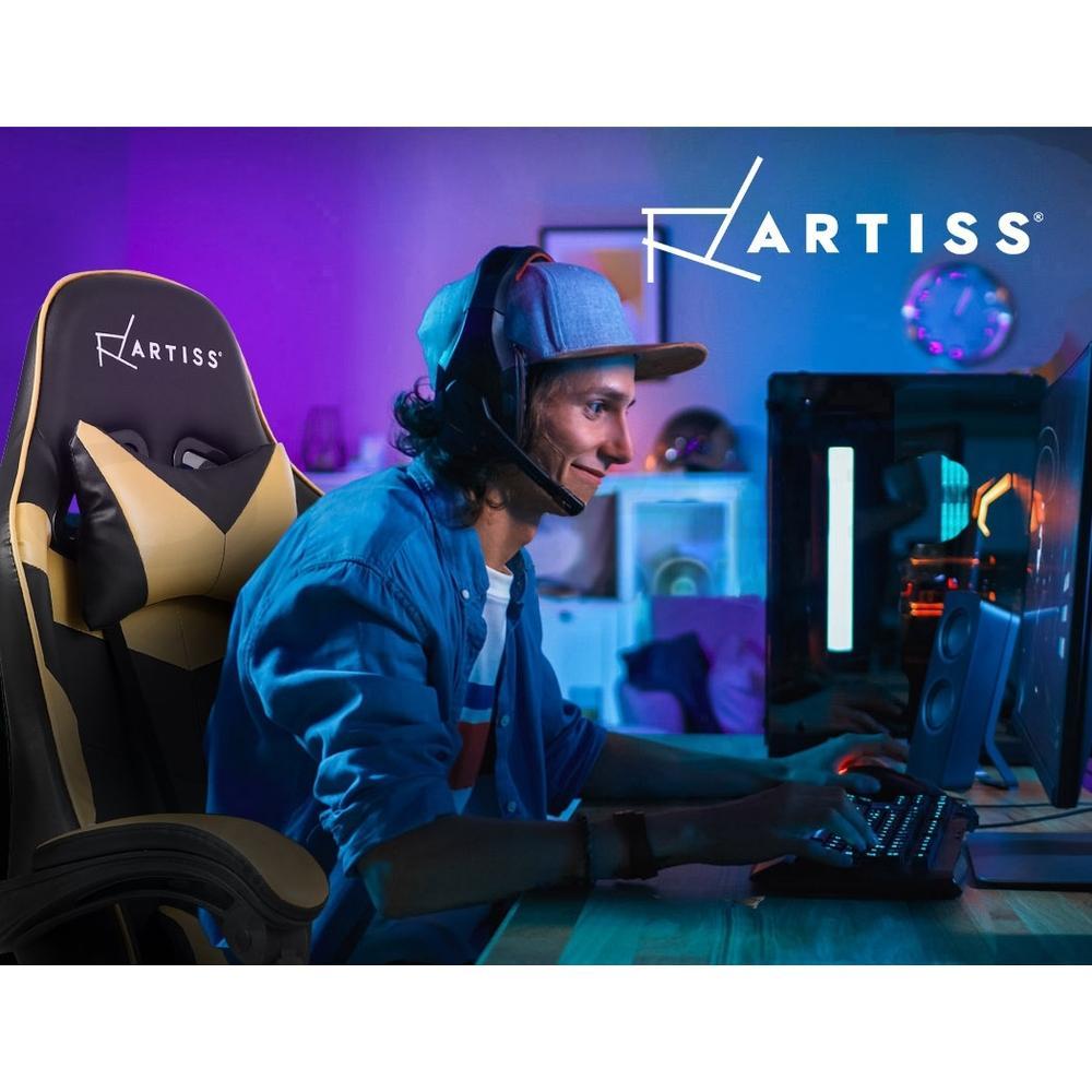 Artiss Home Office Black Gold Gaming Office Chair
