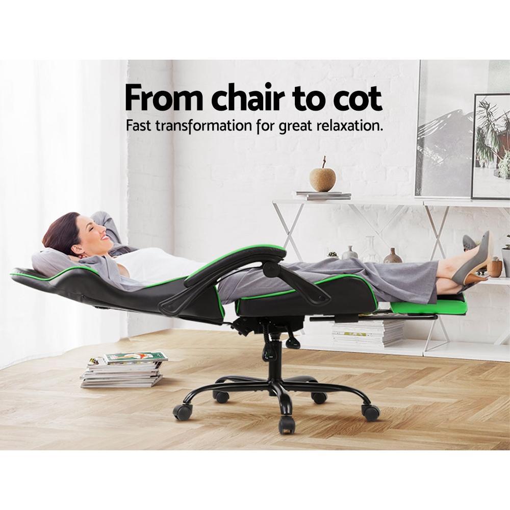 Artiss Home Office Black Green Gaming Office Chair