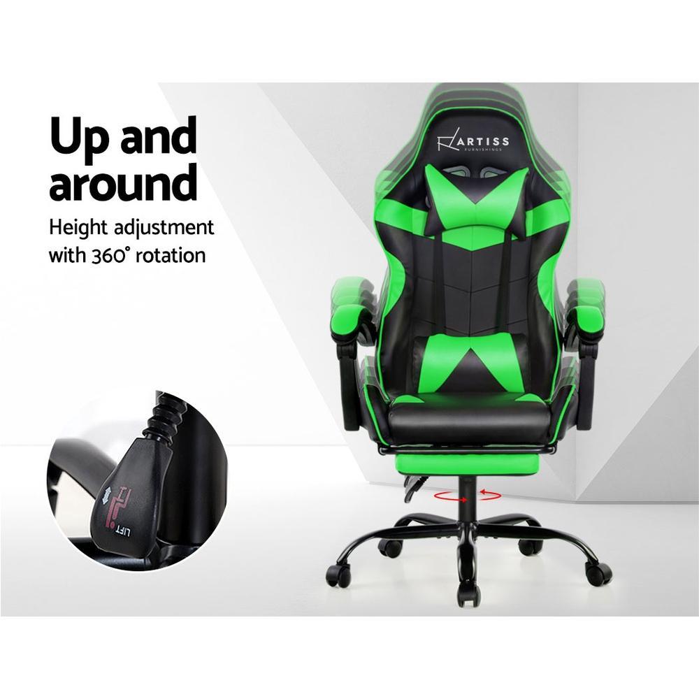 Artiss Home Office Black Green Gaming Office Chair